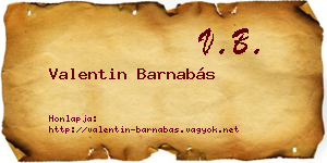 Valentin Barnabás névjegykártya